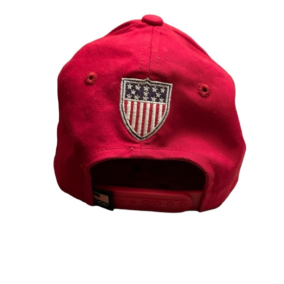 United States USA Olympic Team Apparel Adjustable Red Snapback Hat Cap - Picture 2 of 2
